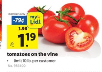 Lidl Tomatoes on the vine offer