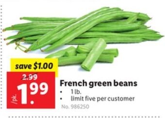 Lidl French green beans offer