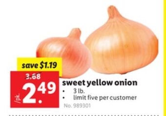 Lidl Sweet yellow onion offer