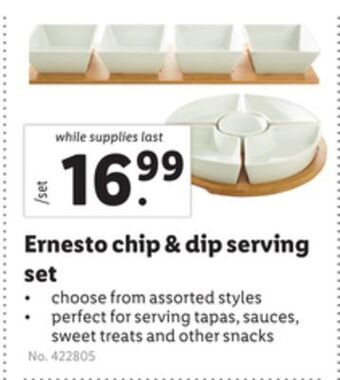 Lidl Ernesto chip & dip serving set offer