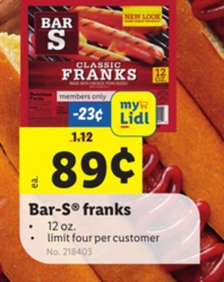 Lidl Bar-s® franks offer