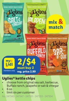 Lidl Uglies® kettle chips offer