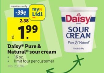 Lidl Daisy® pure & natural® sour cream offer
