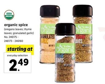 Lidl Organic spice offer