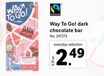 Lidl Way to go! dark chocolate bar offer
