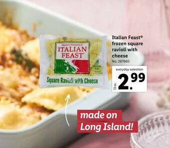 Lidl Italian feast® frozen square ravioli with cheese offer