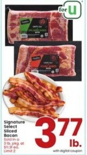 Albertsons Signature Select Sliced Bacon offer