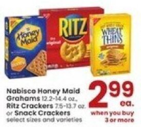 Albertsons Nabisco Honey Maid Grahams 12.2-14.4 oz offer