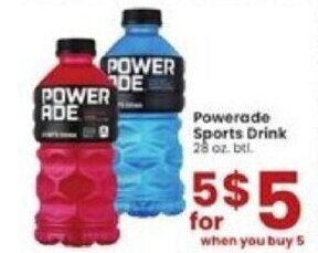 Albertsons Powerade Sports Drink 28 oz btl offer