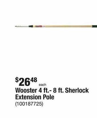 The Home Depot Wooster 4 ft. - 8 ft. sherlock extension pole offer