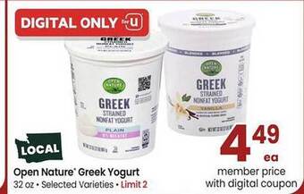 Albertsons Open nature greek yogurt offer