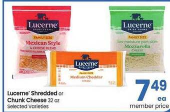 Albertsons Lucerne shredded or chunk cheese offer