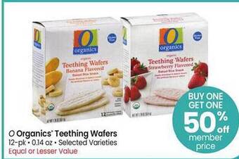 Albertsons O organics teething wafers offer