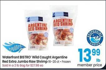 Albertsons Waterfront bistro wild caught argentine red extra jumbo raw shrimp offer