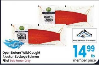 Albertsons Open nature wild caught alaskan sockeye salmon fillet offer