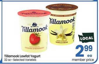 Albertsons Tillamook lowfat yogurt offer