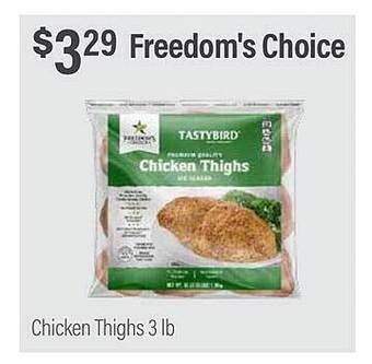 Commissary Freedom's choice chicken thighs offer