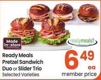 Albertsons Ready meals pretzel sandwich duo or slider trio offer