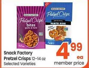 Albertsons Snack factory pretzel crisps offer