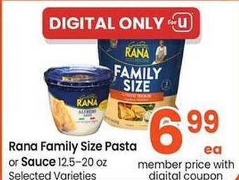 Albertsons Rana family size pasta or sauce offer