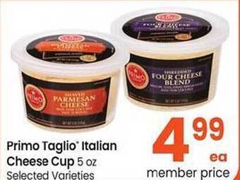 Albertsons Primo taglio italian cheese cup offer