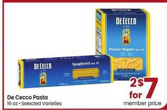 Albertsons De cecco pasta offer