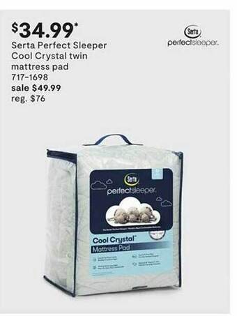 JC Penney Serta perfect sleeper cool crystal twin mattress pad offer