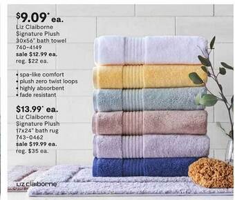 JC Penney Liz claiborne signature plush 30x56 offer