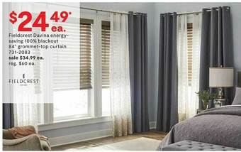 JC Penney Fieldcrest davina energy-saving 100% blackout 84 offer