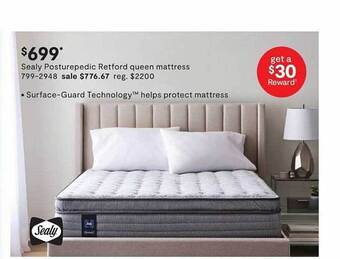 JC Penney Sealy posturepedic retford queen mattress offer