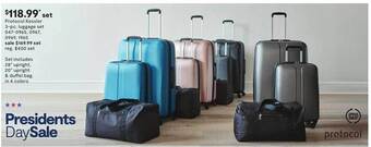 JC Penney Protocol kessler 3-pc luggage set offer