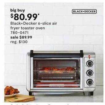 JC Penney Black+decker 6-slice air fryer toaster oven offer