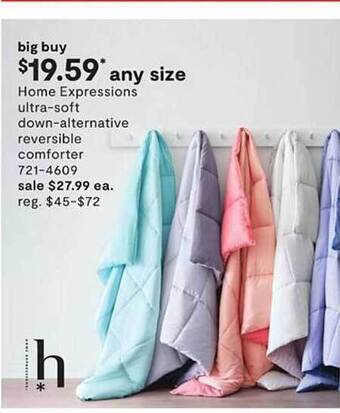 JC Penney Home expressions ultra-soft down-alternative reversible comforter offer