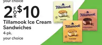 Publix Tillamook ice cream sandwiches offer