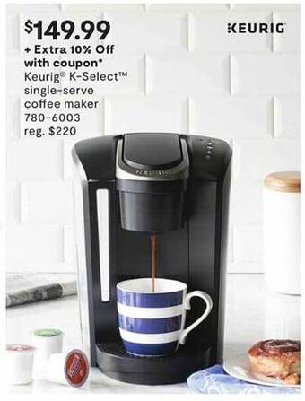 JC Penney Keurig k-select single-serve coffee maker offer