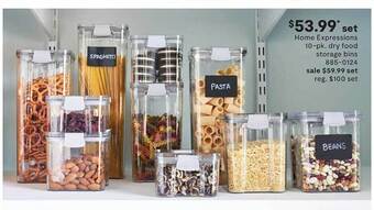 JC Penney Home expressions 10-pk dry food storage bins offer