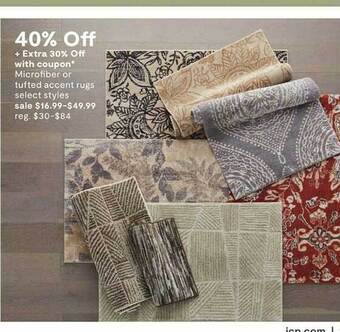 JC Penney Microfiber or tufted accent rugs offer