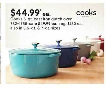 JC Penney Cooks 5-qt cast iron dutch oven offer