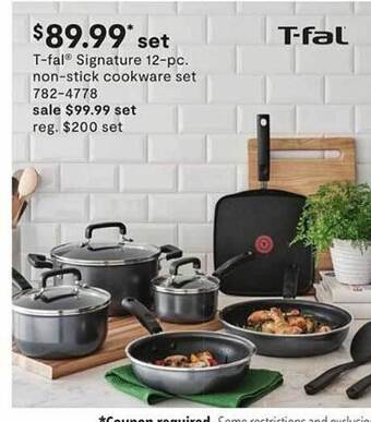 JC Penney T-fal signature 12-pc non-stick cookware set offer