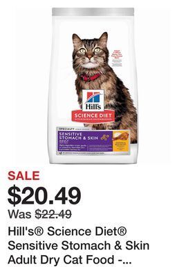 Petsmart Hill's® science diet® sensitive stomach & skin adult dry cat food - chicken offer