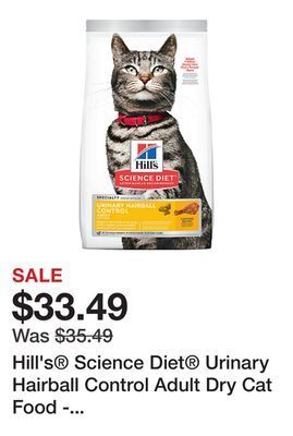 Petsmart Hill's® science diet® urinary hairball control adult dry cat food - chicken offer