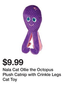 Petsmart Nala cat ollie the octopus plush catnip with crinkle legs cat toy offer