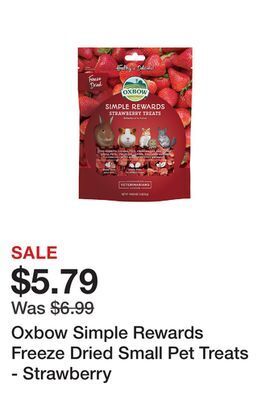 Petsmart Oxbow simple rewards freeze dried small pet treats - strawberry offer