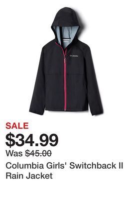 Dick's Sporting Goods Columbia girls' switchback ii rain jacket offer