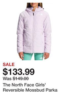 Dick's Sporting Goods The north face girls' reversible mossbud parka offer
