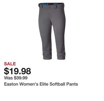 Dick's Sporting Goods Easton women's elite softball pants offer