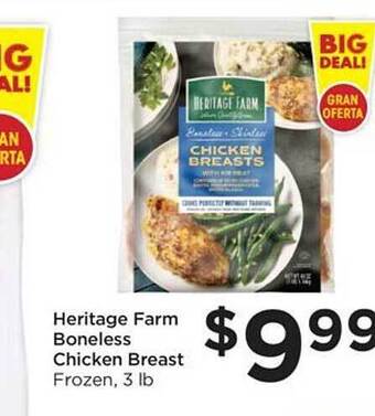 Food 4 Less Heritage farm boneless chicken breast offer