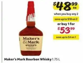 Winn Dixie Maker's mark bourbon whisky offer