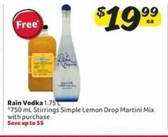 Winn Dixie Rain vodka offer