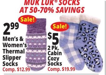 Ocean State Job Lot Muk luk® socks offer
